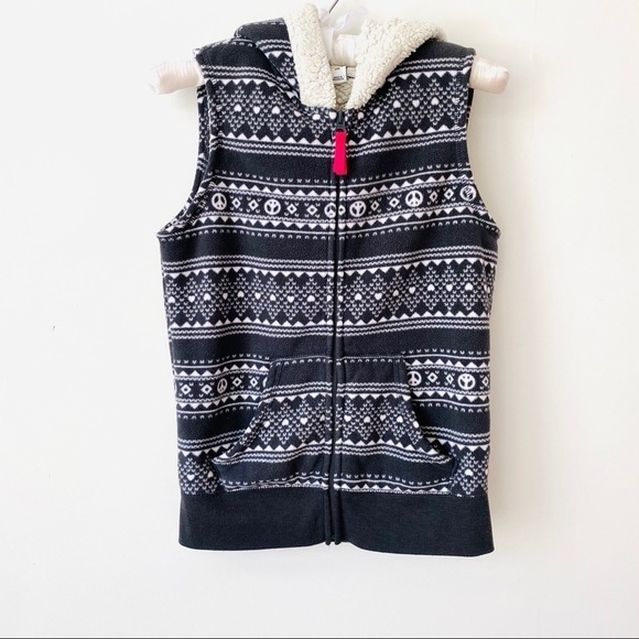 OLD Navy Sherpa Zip Up Hooded Vest Girls XL - Picture 4 of 6